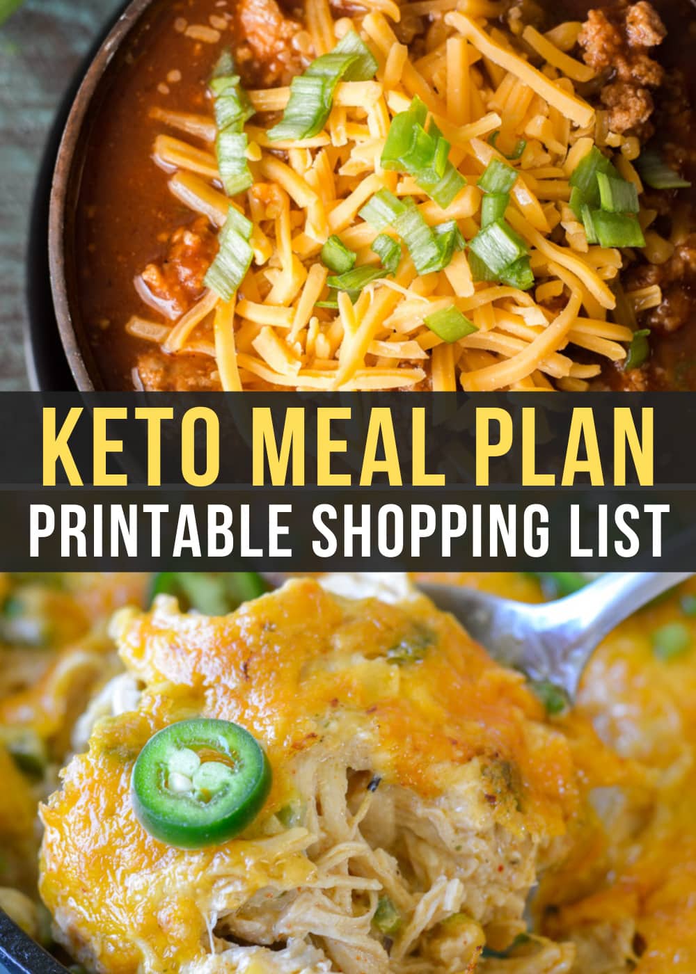 Week 22 of the Easy Keto Meal Plan includes delicious low-carb meals like Easy Keto Chili and Jalapeno Popper Chicken Skillet!