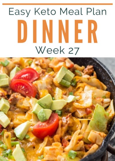 Enjoy 5 delicious low-carb dinners plus an easy keto meal prep dessert with the Easy Keto Meal Plan! I've included net carb counts, meal prep tips, and a printable shopping list to simplify the keto diet without sacrificing the tastes you love.