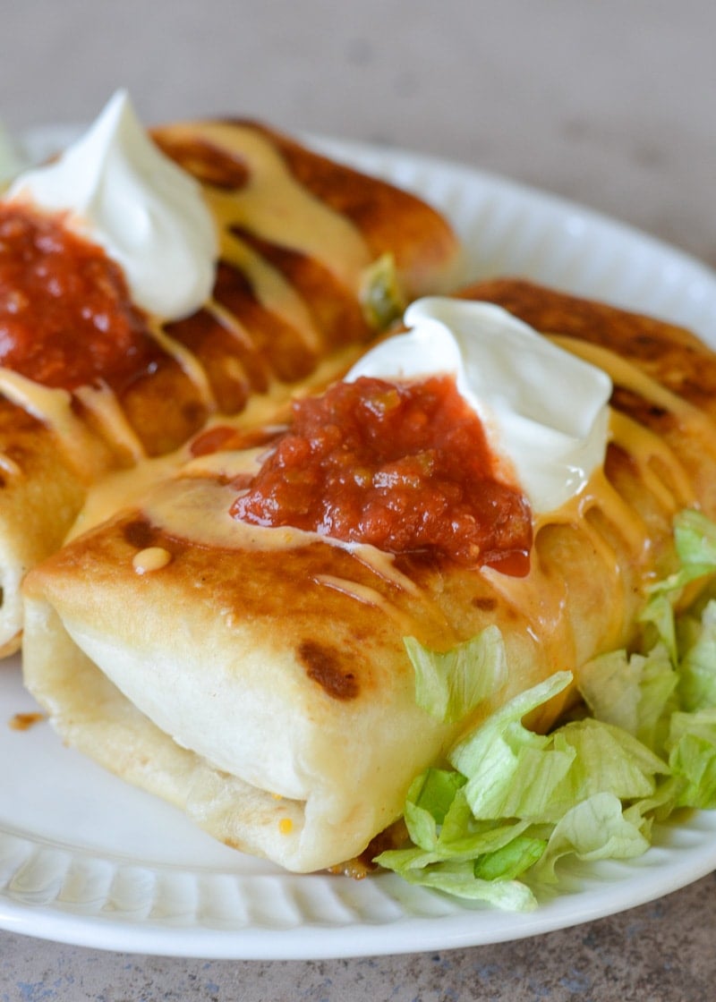 These super crispy, super stuffed Keto Chimichangas are perfect for a low-carb Mexican dinner! Each one is under 7 net carbs, and it's easy to meal prep for a quick weeknight dinner!