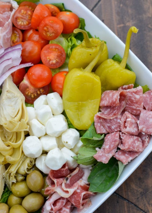 This Keto Antipasto Salad is an easy no cook, low-carb lunch you can meal prep days in advance!