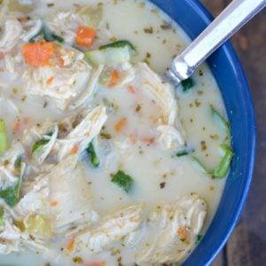 This Instant Pot Chicken Spinach Soup is the perfect keto meal prep recipe. Keto comfort food at its best, under 5 net carbs per bowl!