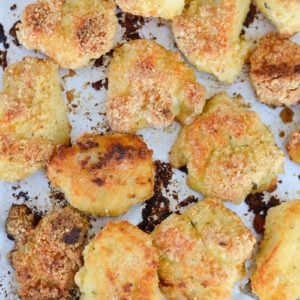 These delicious Keto Chicken Nuggets can be baked or air-fried and are low carb and gluten free! These make a perfect lunch or easy dinner for under 4 net carbs!