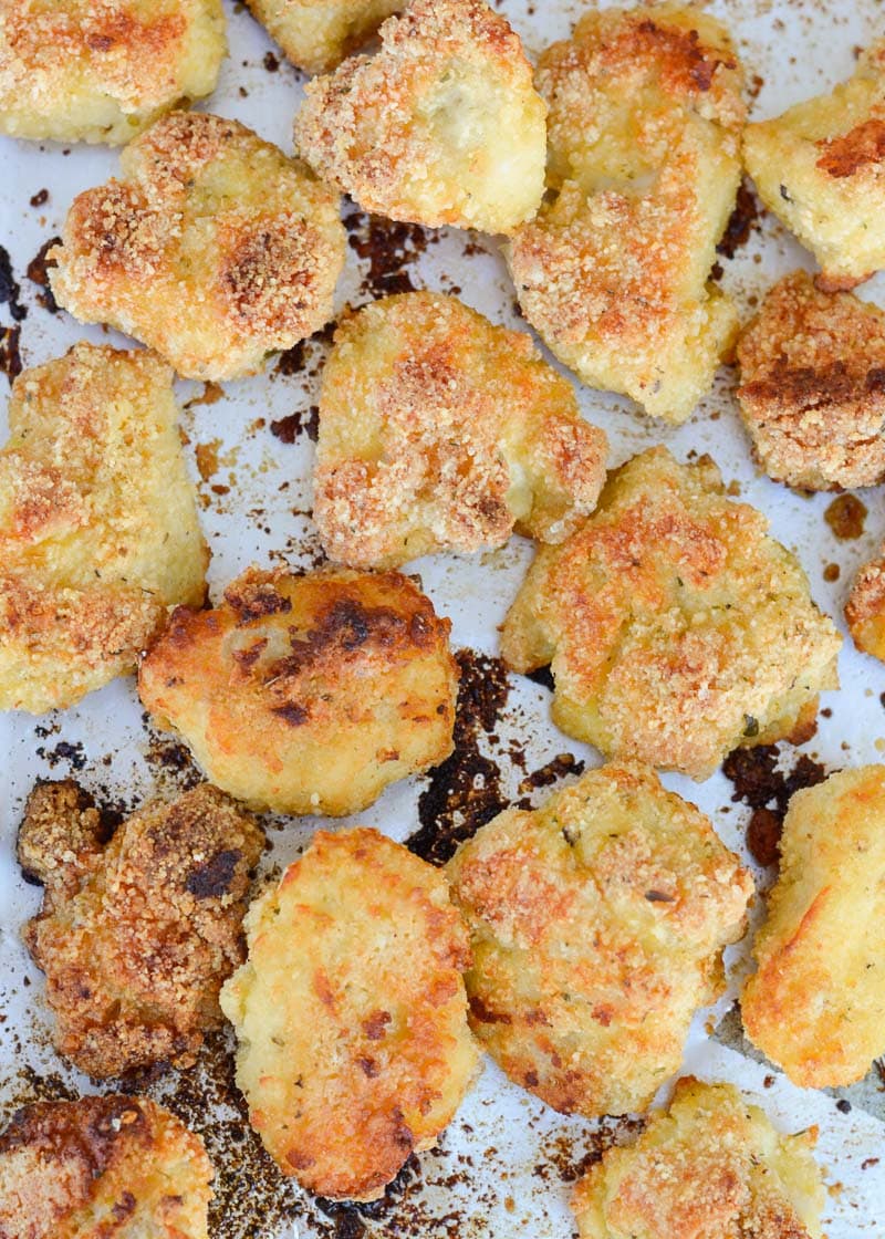 These delicious Keto Chicken Nuggets can be baked or air-fried and are low carb and gluten free! These make a perfect lunch or easy dinner for under 4 net carbs!