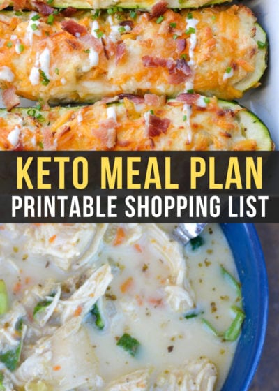 This week's Easy Keto Meal Plan includes 5 healthy, delicious, low carb dinners as well as a keto dessert! Download the free shopping list and use the meal prep tips for an easy week!