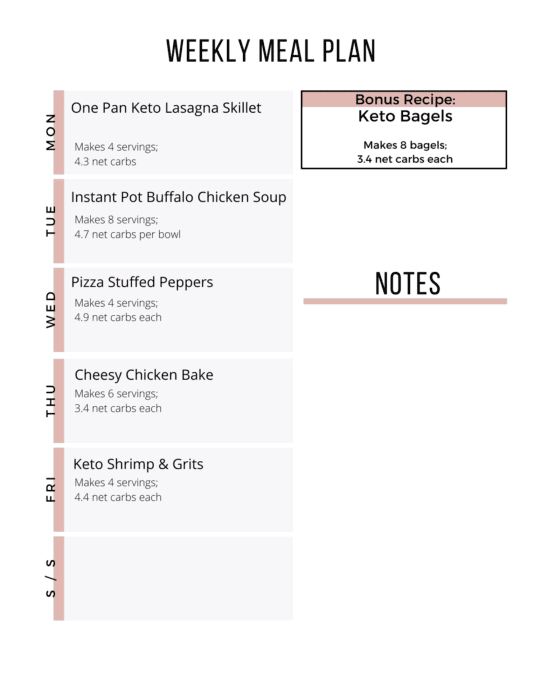 Easy Keto Meal Plan with Printable Shopping List (Week 34) - Maebells