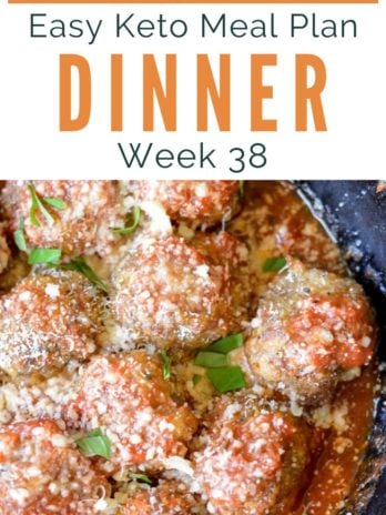 This Easy Keto Meal Plan has a printable shopping list to make your life easier! Stick with the keto lifestyle with these five easy, family-friendly low-carb dinners PLUS 2 keto friendly recipes to get you through those cravings.