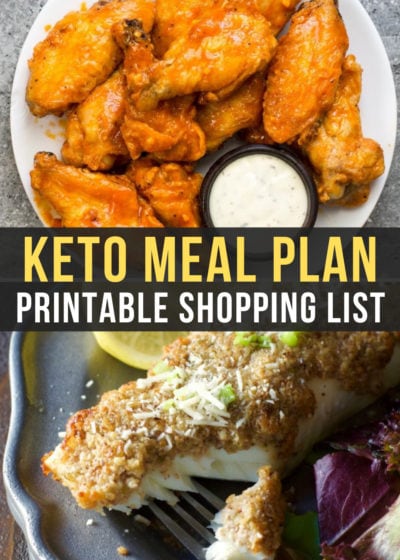 Need help with easy keto dinners? This easy keto meal plan includes 5 simple keto family dinners, a bonus meal prep recipe, and a printable shopping list!