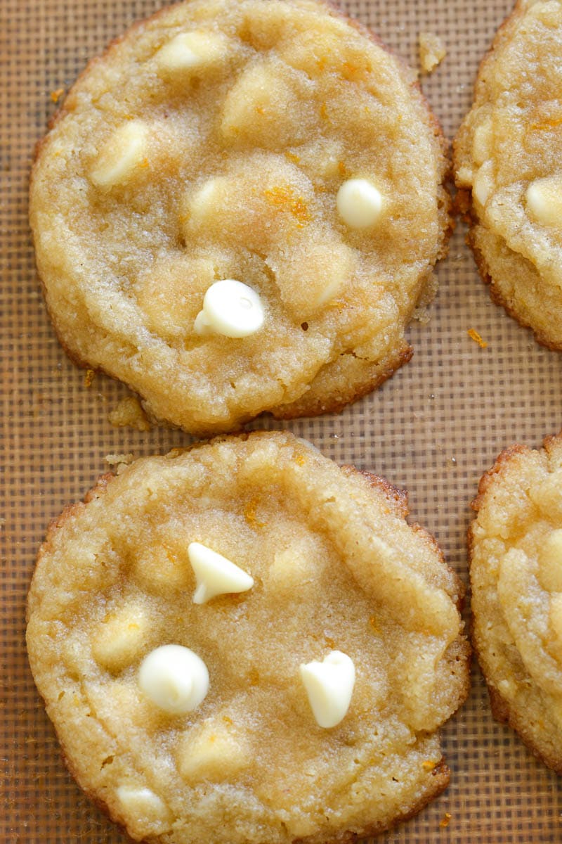 These Orange Creamsicle Cookies are keto friendly and gluten free! Featuring white chocolate chips and orange lemon zest, these keto cookies are perfect for any occasion and only 2.5 net carb each.