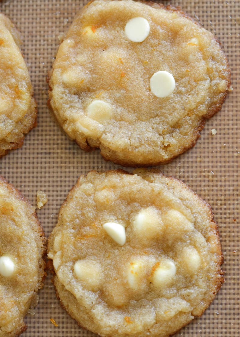 These Orange Creamsicle Cookies are keto friendly and gluten free! Featuring white chocolate chips and orange lemon zest, these keto cookies are perfect for any occasion and only 2.5 net carb each.