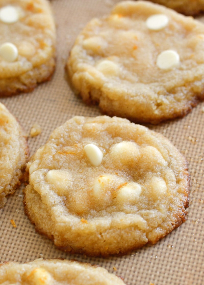 These Orange Creamsicle Cookies are keto friendly and gluten free! Featuring white chocolate chips and orange lemon zest, these keto cookies are perfect for any occasion and only 2.5 net carb each.