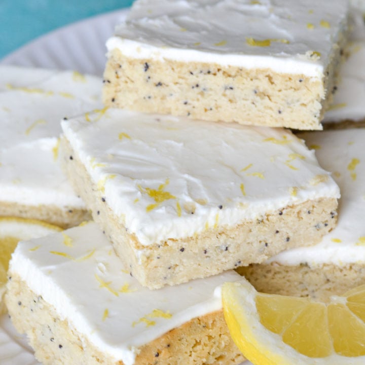 Lemon Poppy Seed Bars are a delightful afternoon snack! These easy snack bars are grain free and keto-friendly!