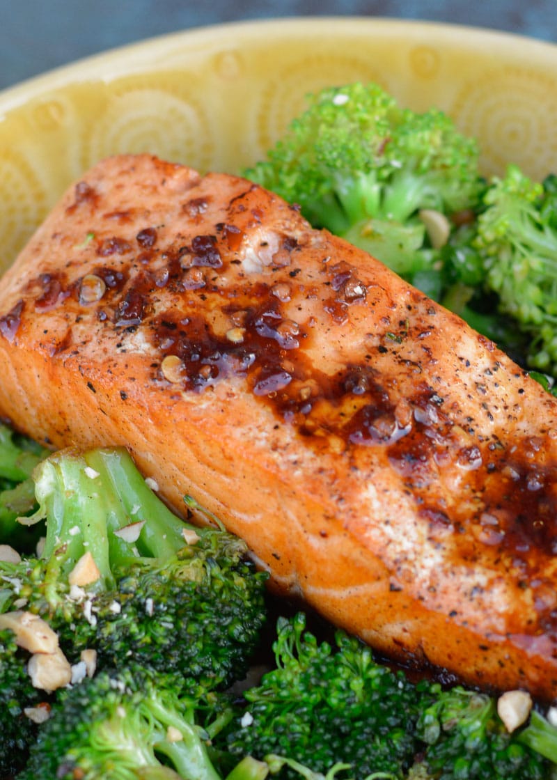 This Asian Salmon recipe is an easy and healthy weeknight dinner ready in under 20 minutes! This simple salmon dish is low carb and keto-friendly! 