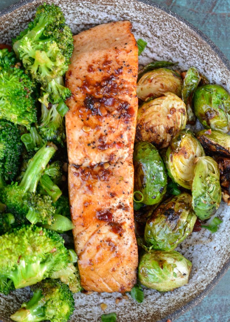 This Asian Salmon recipe is an easy and healthy weeknight dinner ready in under 20 minutes! This simple salmon dish is low carb and keto-friendly! 