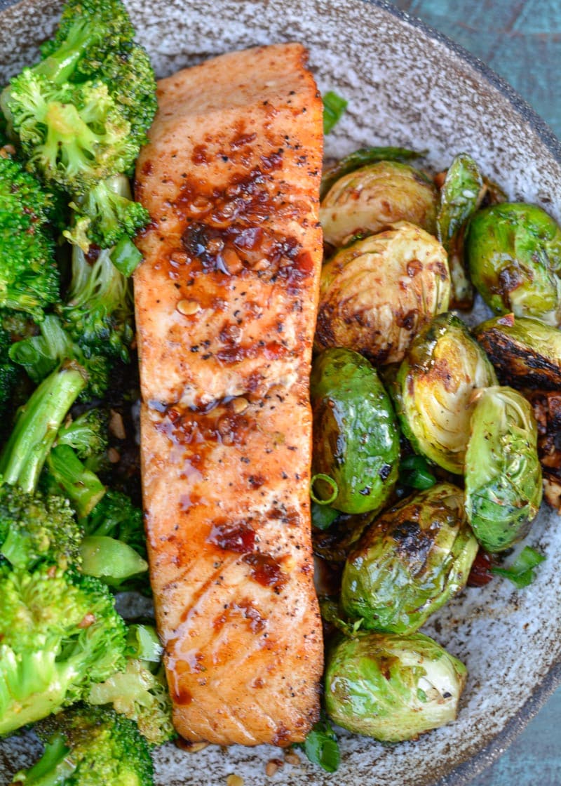 This Asian Salmon recipe is an easy and healthy weeknight dinner ready in under 20 minutes! This simple salmon dish is low carb and keto-friendly! 