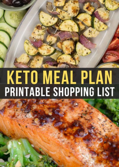 This week's Easy Keto Meal Plan features 5 delicious keto meals without cheese plus a low-carb flourless dessert. The meal prep tips and printable shopping list make your week even easier!
