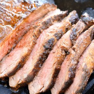 This delicious Marinated Flank Steak is a quick, low carb dish bursting with flavor! Easy keto meal prep recipe for fajitas, tacos, breakfast burritos, and more!