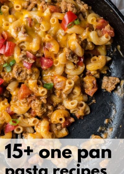 Are you looking for a delicious home cooked meal without all of the dishes? Try one of these delicious 15+ One Pan Pasta Recipes for dinner tonight!