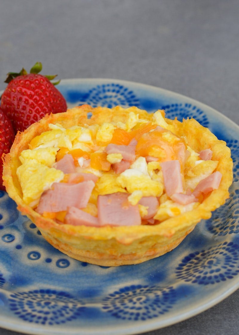 Learn how to make a chaffle bowl for easy keto meal prep recipes like this Chaffle Breakfast Bowl!