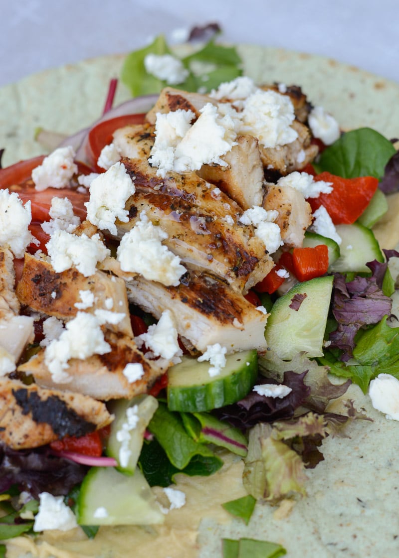 Greek Chicken Wrap (healthy lunch!) - Maebells