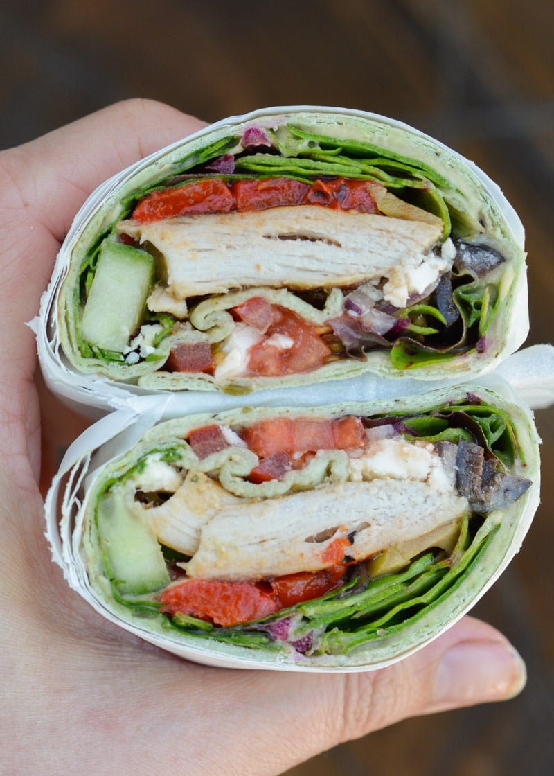 Greek Chicken Wrap (healthy lunch!) - Maebells