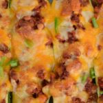 Chili Cheese Stuffed Zucchini Boats (keto + low carb)