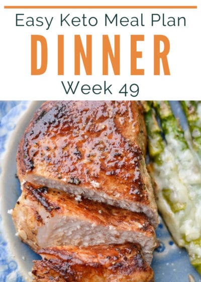 This week's Keto Meal Plan has 5 delicious keto weeknight meals! Included is a printable shopping list, meal prep tips, and two bonus meal prep snacks!