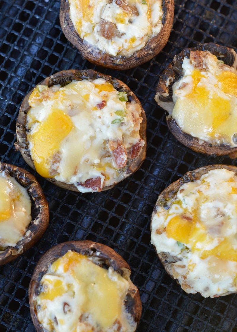 Easy Grilled Portobello Mushrooms are stuffed with bacon and cheese for the perfect Summer meal! 