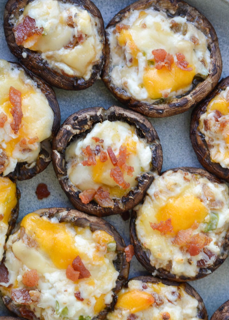 Easy Grilled Portobello Mushrooms are stuffed with bacon and cheese for the perfect Summer meal! 