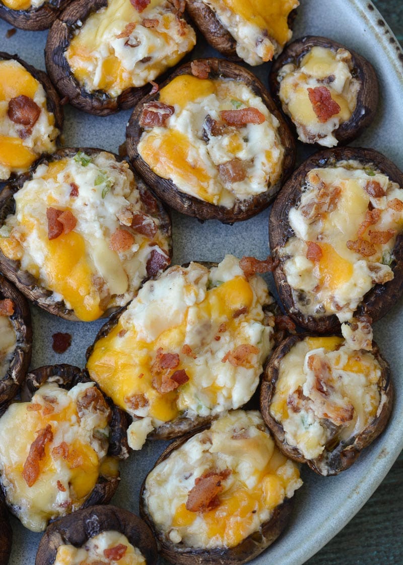 Easy Grilled Portobello Mushrooms are stuffed with bacon and cheese for the perfect Summer meal! 