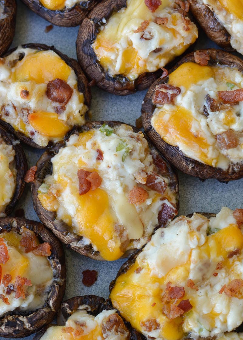 Easy Grilled Portobello Mushrooms are stuffed with bacon and cheese for the perfect Summer meal! 