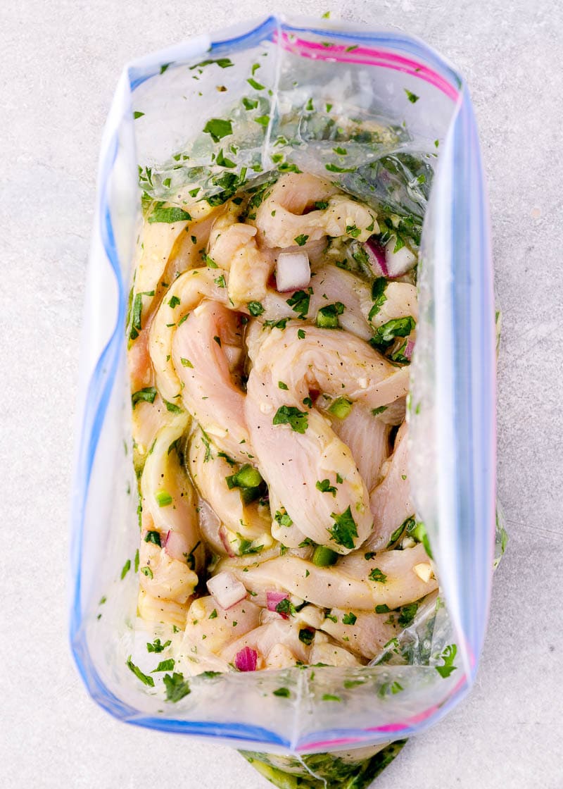 These Chicken Fajitas are packed with flavor for an easy, healthy meal! The chicken is flavored with a homemade marinade, then grilled to perfection.