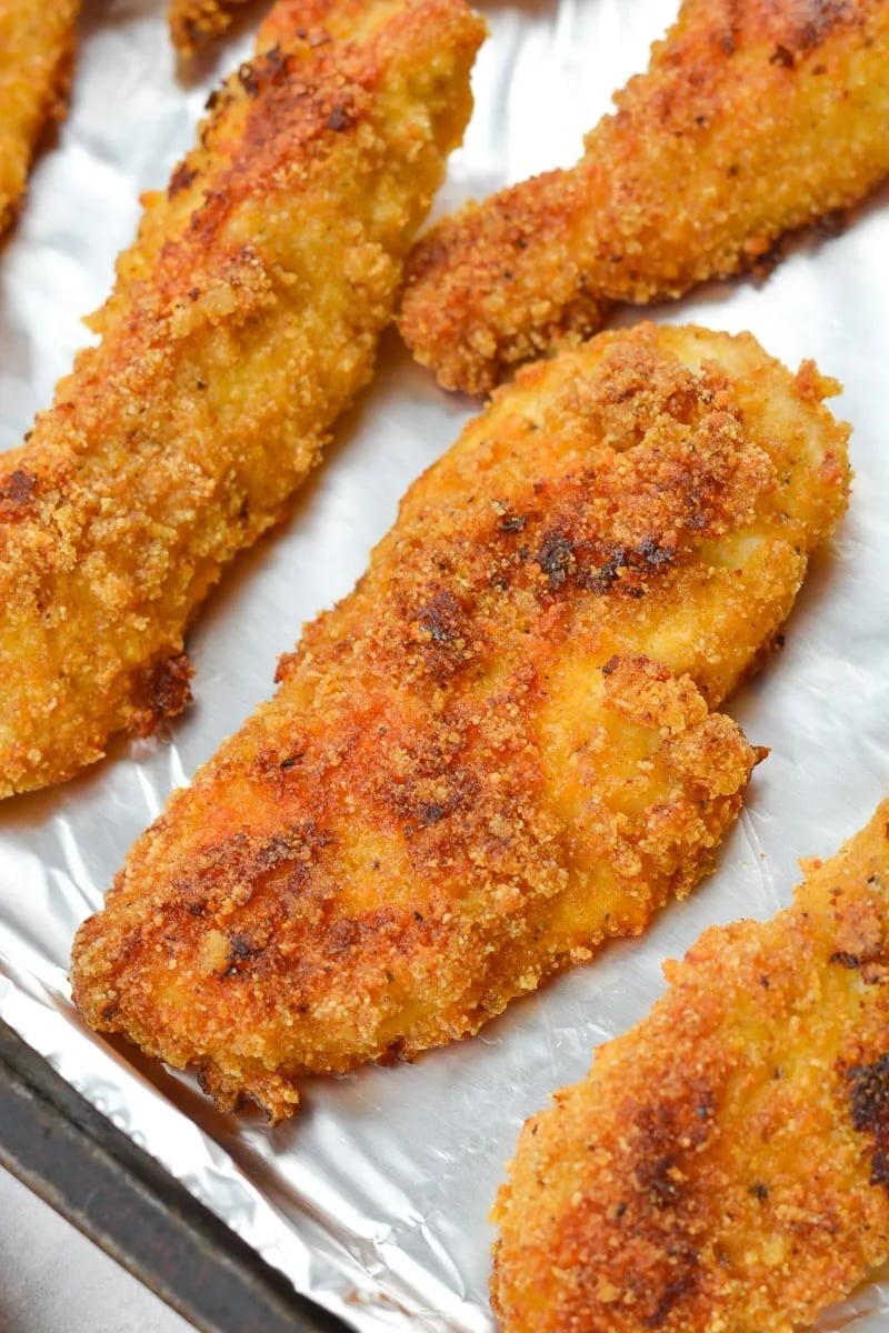 These Crispy Oven Baked Keto Chicken Tenders are just what you’ve been craving! These delicious low carb, gluten free chicken tenders are about 1 net carb for two tenders! 