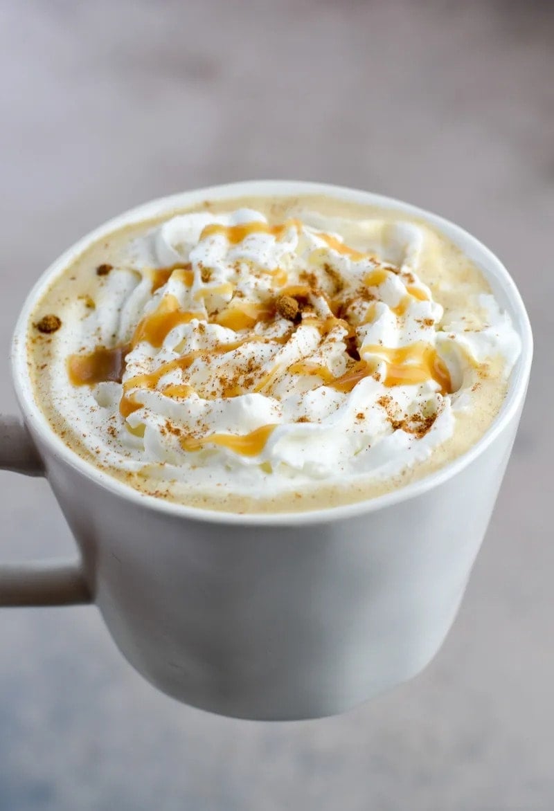 Forget the coffee shop, this Keto Pumpkin Spice Latte is gluten-free, refined sugar-free, and contains less than 3 net carbs! Drizzle with a little keto caramel sauce for a decadent low carb latte! 