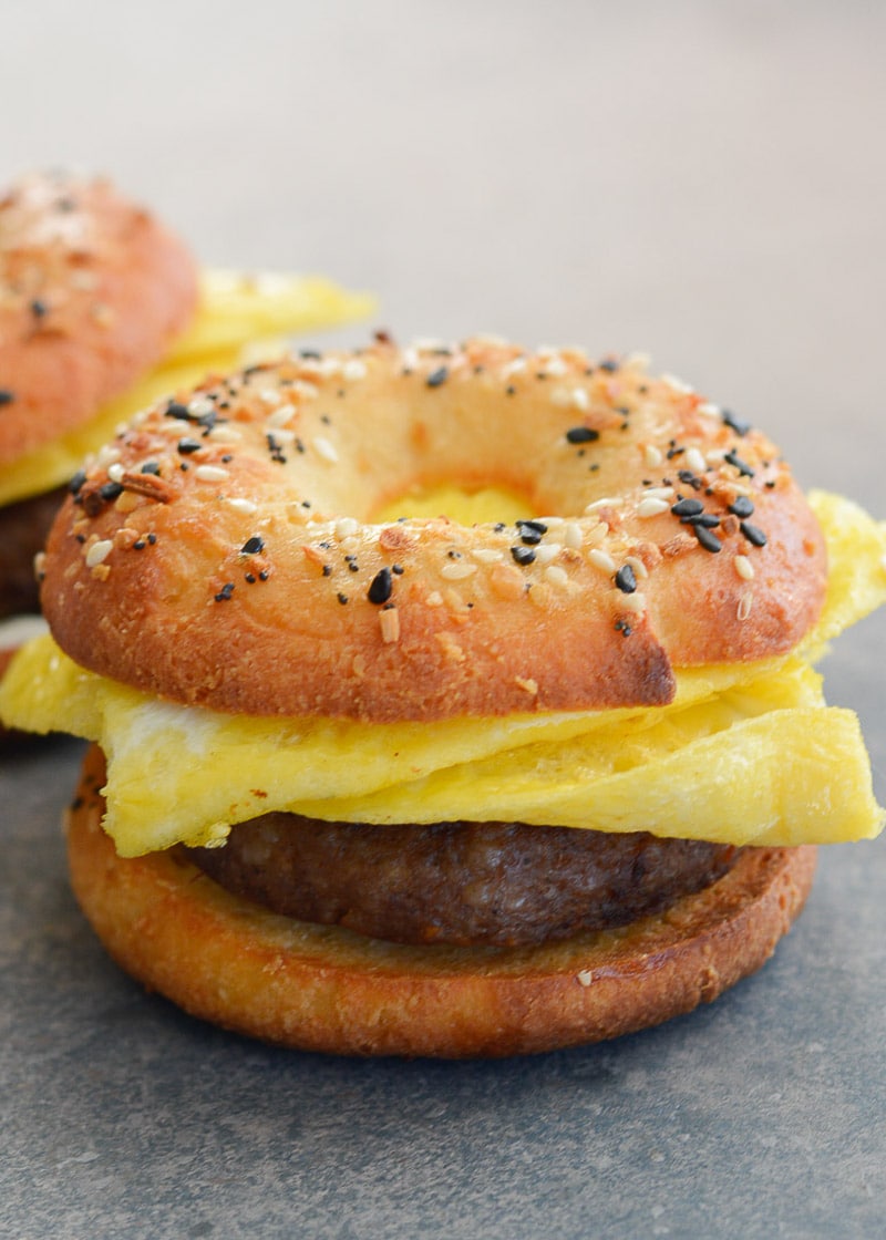 Try one of my five favorite Bagel Breakfast Sandwiches for the perfect grab-and-go low carb breakfast! Each of these easy recipes is under 5 net carbs and is perfect for keto meal prep!