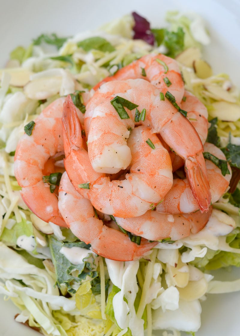 This easy Marinated Shrimp is the perfect no-cook recipe for sprucing up some plain cocktail shrimp! It's a great party appetizer, salad topper, or wrap filling for under 1 carb per serving.