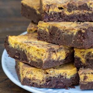 These Pumpkin Cheesecake Brownies are gooey, chocolatey and filled with fall flavor! This keto dessert is less than 3 net carbs and will become one of your favorite recipes!