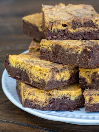 These Pumpkin Cheesecake Brownies are gooey, chocolatey and filled with fall flavor! This keto dessert is less than 3 net carbs and will become one of your favorite recipes!