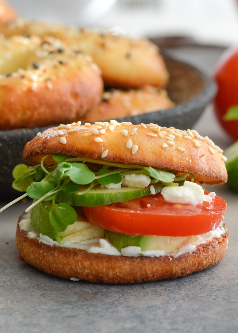 Try one of my five favorite Bagel Breakfast Sandwiches for the perfect grab-and-go low carb breakfast! Each of these easy recipes is under 5 net carbs and is perfect for keto meal prep!