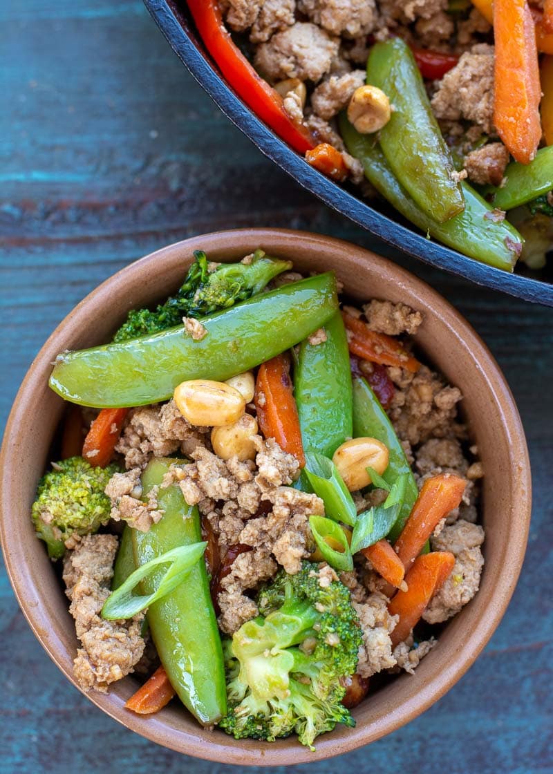 This Chicken Stir Fry is the perfect healthy dinner recipe! This one pan meal is packed with veggies and protein and is naturally keto, low carb and gluten free!