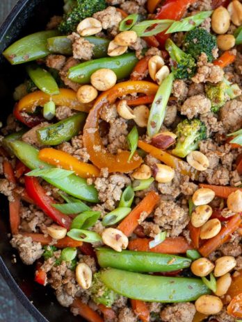 This Chicken Stir Fry is the perfect healthy dinner recipe! This one pan meal is packed with veggies and protein and is naturally keto, low carb and gluten free!