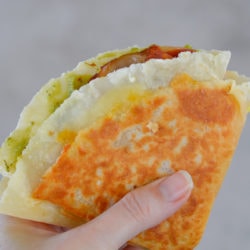 This Bacon Egg and Cheese Tortilla is the ultimate keto breakfast! Fluffy eggs, salty bacon, cheddar cheese and creamy avocado are all packed into a tortilla for a delicious, filling breakfast on the go!