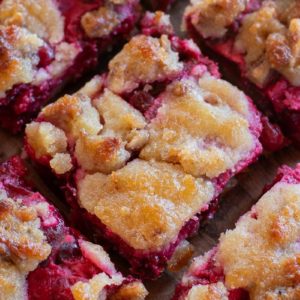 These Cranberry Bars are the perfect dessert to bring to a family gathering, potluck or holiday celebration! This keto dessert is full of sweet cranberry flavor and is deliciously satisfying while being under 5 net carbs!