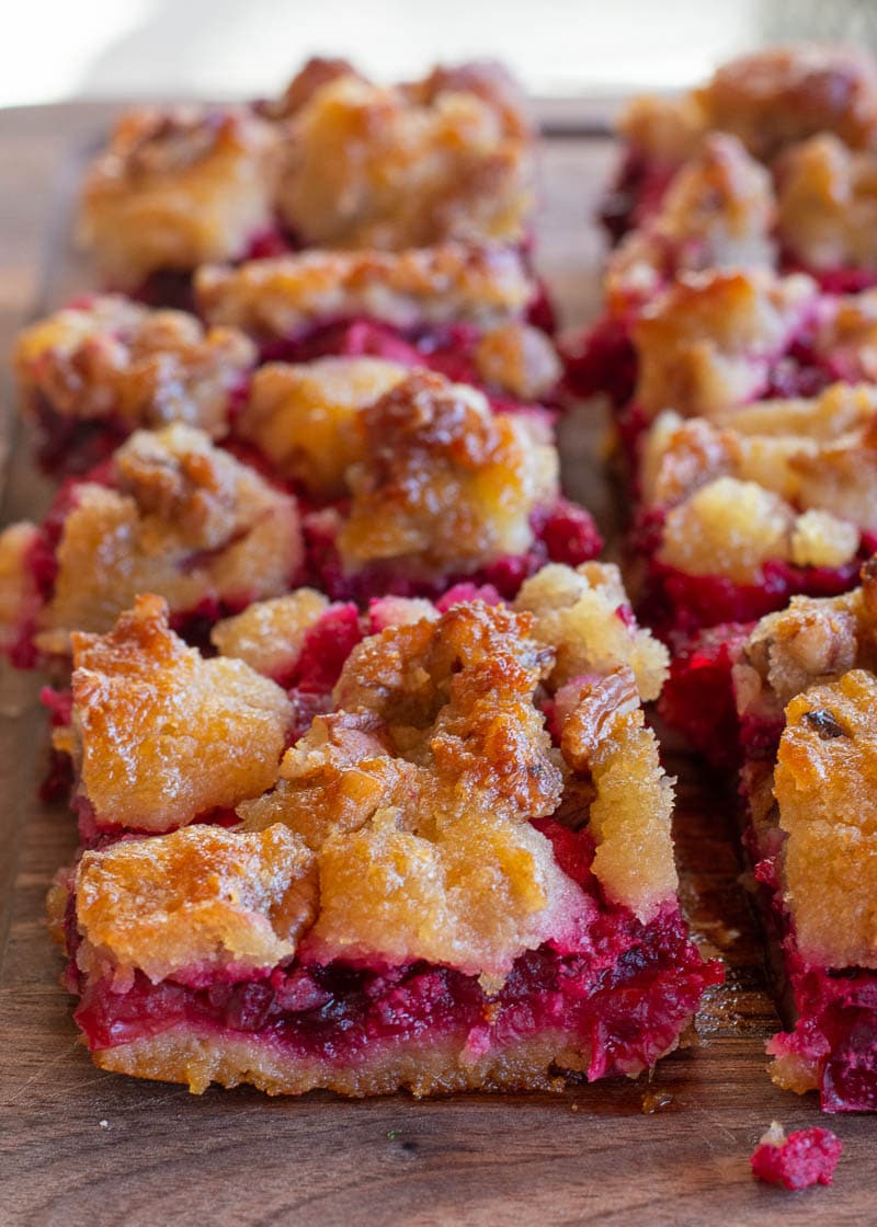 These Cranberry Bars are the perfect dessert to bring to a family gathering, potluck or holiday celebration! This keto dessert is full of sweet cranberry flavor and is deliciously satisfying while being under 5 net carbs!