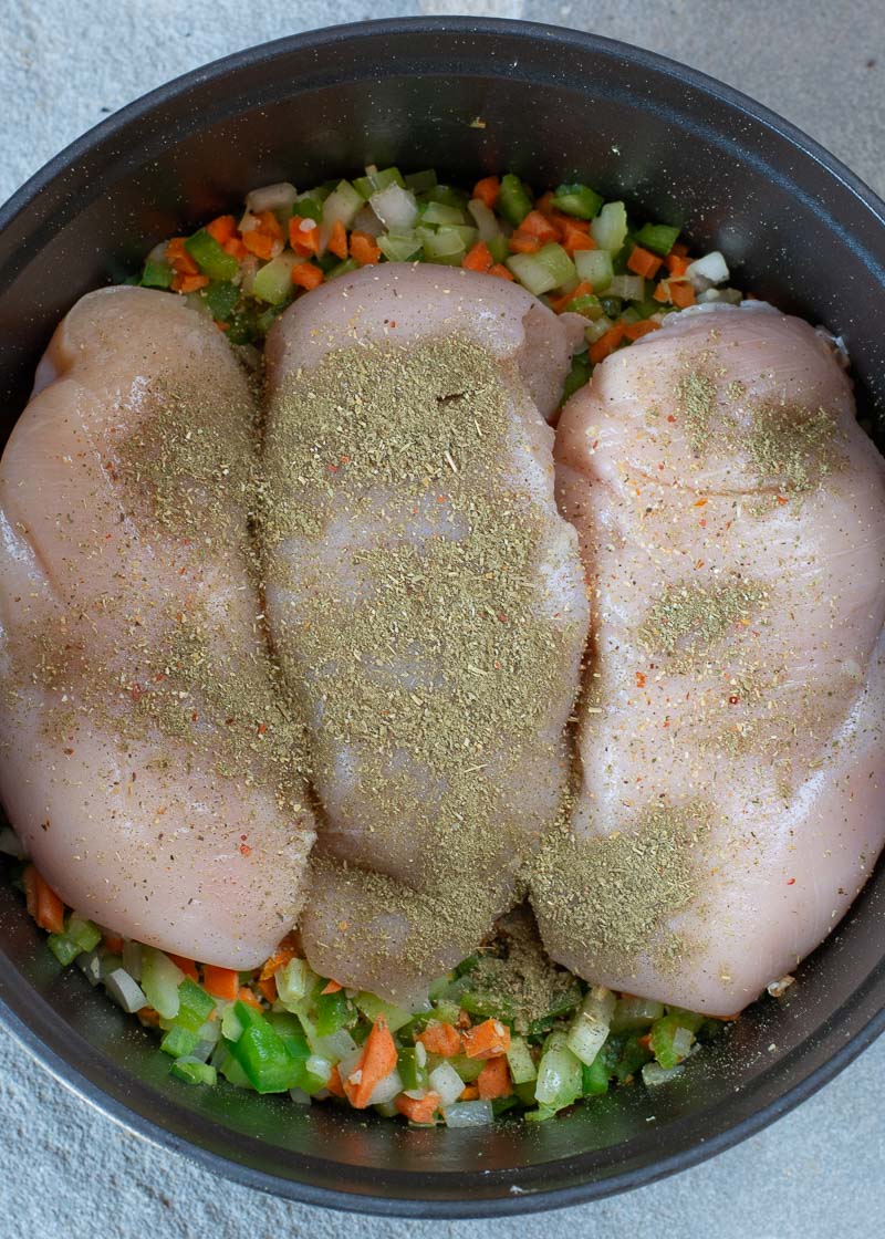 This Creamy Chicken Soup is a hearty, nutritious dinner that is ready in about 30 minutes!