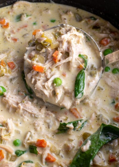 This Creamy Chicken Soup is a hearty, nutritious dinner that is ready in about 30 minutes!