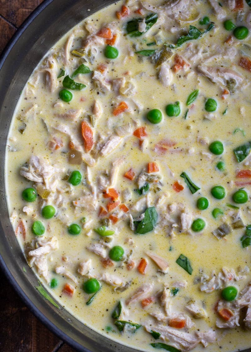 This Creamy Chicken Soup is a hearty, nutritious dinner that is ready in about 30 minutes!