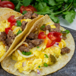 These Easy Breakfast Tacos are the best way to start the day! This simple breakfast recipe is packed full of protein and can be made ahead of time for a quick morning.
