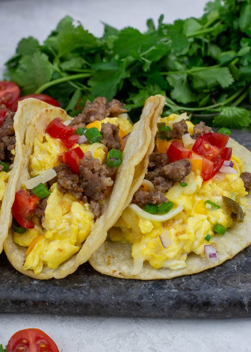 These Easy Breakfast Tacos are the best way to start the day! This simple breakfast recipe is packed full of protein and can be made ahead of time for a quick morning.