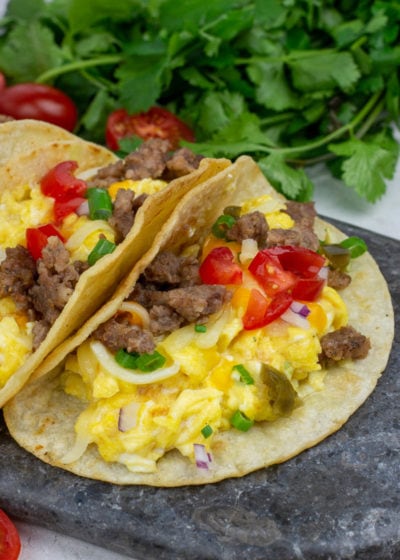 These Easy Breakfast Tacos are the best way to start the day! This simple breakfast recipe is packed full of protein and can be made ahead of time for a quick morning.