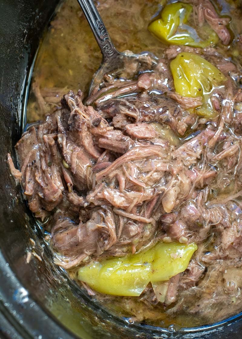 This Mississippi Pot Roast recipe is always a family favorite! This keto-friendly pot roast is made in a slow cooker with just four simple ingredients!